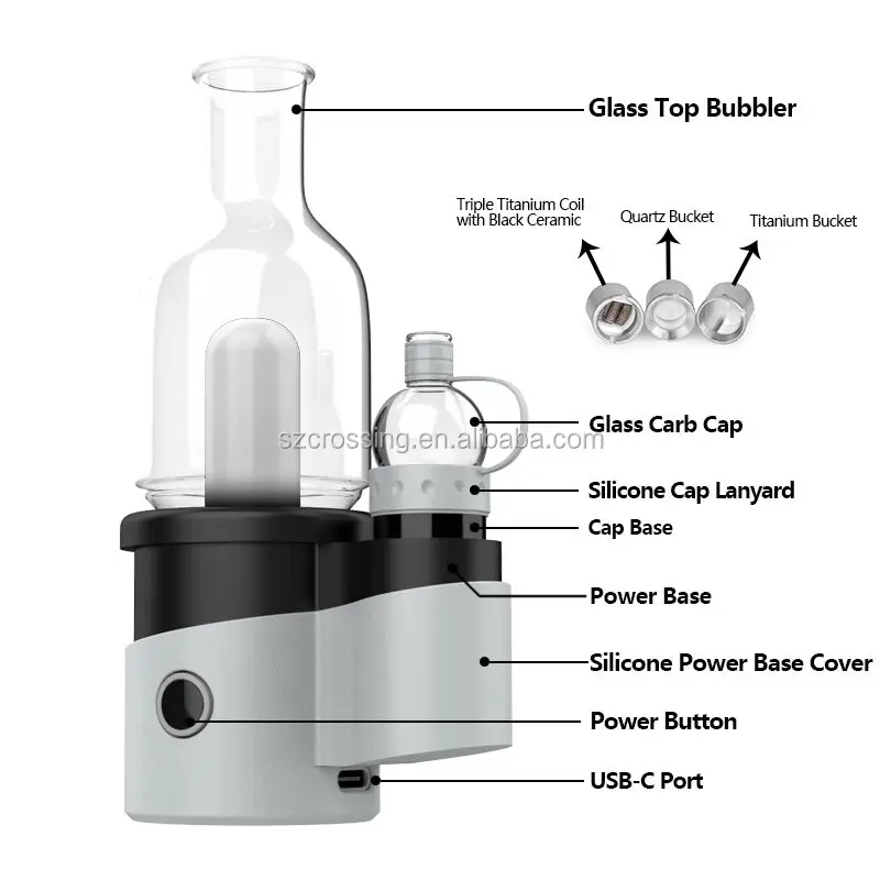 First-Ever Smart Rig Maximum 3050mah crossing Core wax enail glass Device vaporizer Electric Wax vape pen in stock