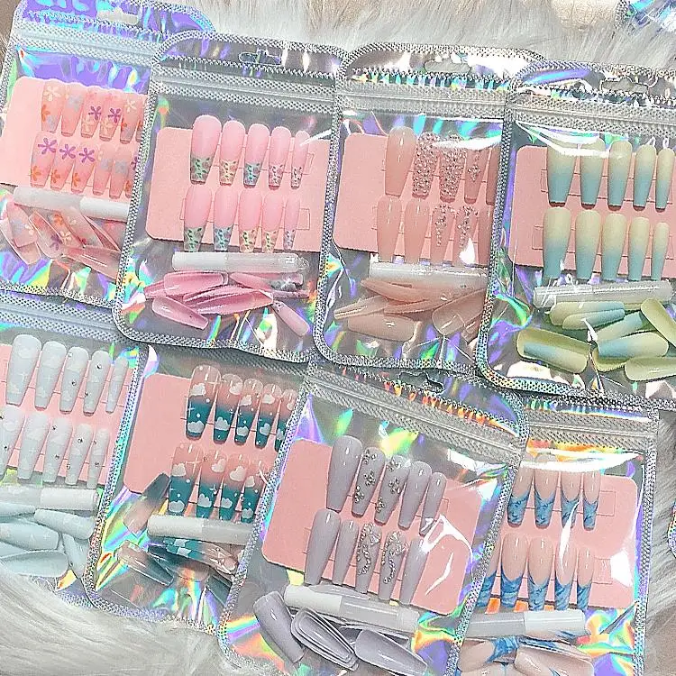 Wholesale Colorful Fashion False Artificial Finger 24 Pcs/box Press On Nail Box Set Nail Art Beautiful Press One Nail Sets
Wholesale Colorful Fashion False Artificial Finger 24 Pcs/box Press On Nail Box Set Nail Art Beautiful Press One Nail Sets