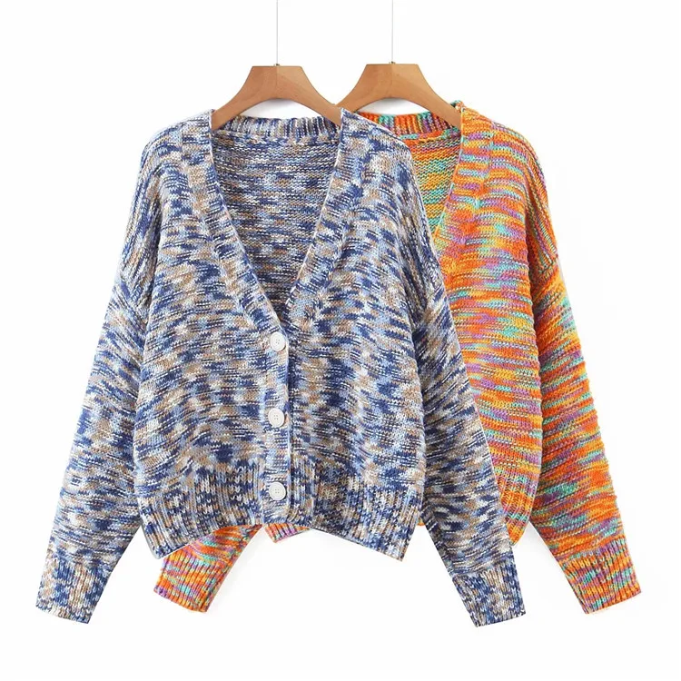 ZC00712 Spring Autumn Breathable Jacket Women's Clothing Rainbow v-Neck Buttoned Long-Sleeved Plaid Knitted Cardigan Sweater
ZC00712 Spring Autumn Breathable Jacket Women's Clothing Rainbow v-Neck Buttoned Long-Sleeved Plaid Knitted Cardigan Sweater