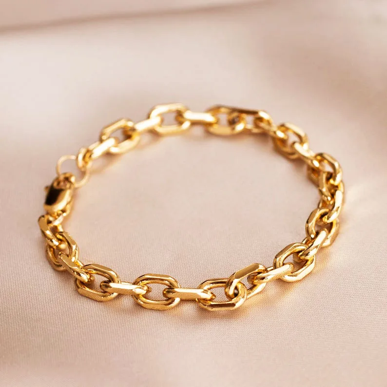 Stainless Steel Custom Simple Women Gold Link Chain Bracelet Rectangle Gold Layering Bracelet Gold Plated
Stainless Steel Custom Simple Women Gold Link Chain Bracelet Rectangle Gold Layering Bracelet Gold Plated