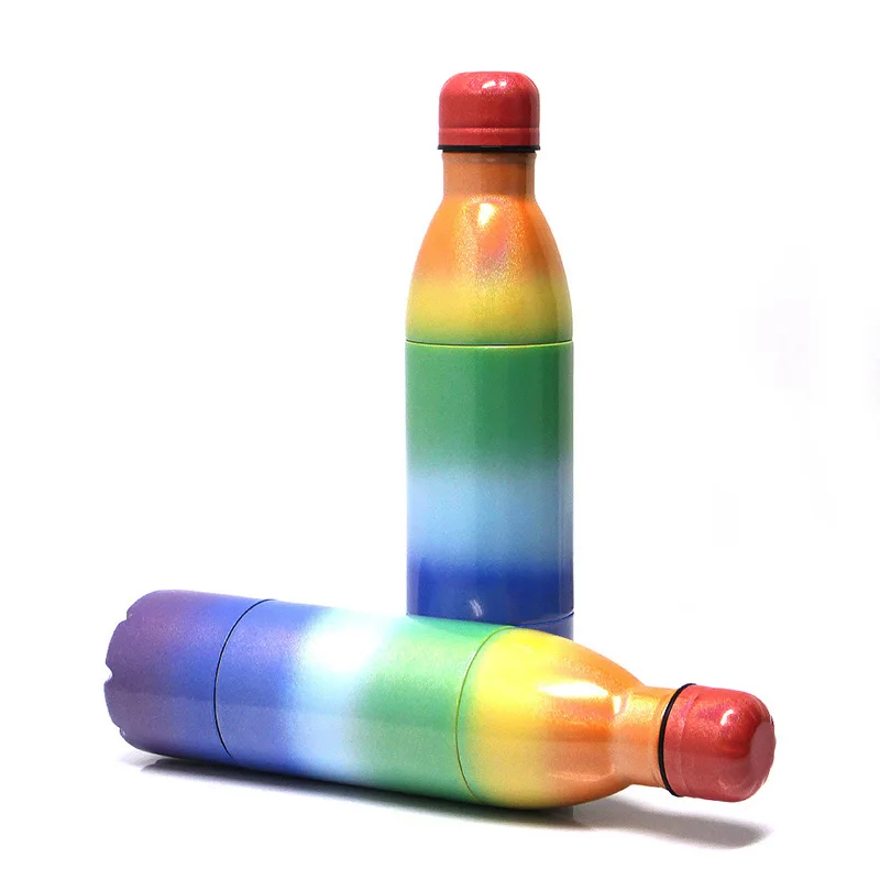 500ml rain bow stainless steel custom separates modern cut-fruit glitter cola water bottle, Colorful
500ml rain bow stainless steel custom separates modern cut-fruit glitter cola water bottle, Colorful