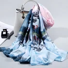 Wholesale 2020 latest hand painted silk scarves fashion long lightweight girl's scarf european