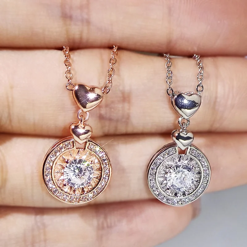 Fashion Korean Personality Round Zircon Pendant Necklace 925 Silver Women's Clavicle Chain Simple Temperament necklace, Picture shows
Fashion Korean Personality Round Zircon Pendant Necklace 925 Silver Women's Clavicle Chain Simple Temperament necklace, Picture shows