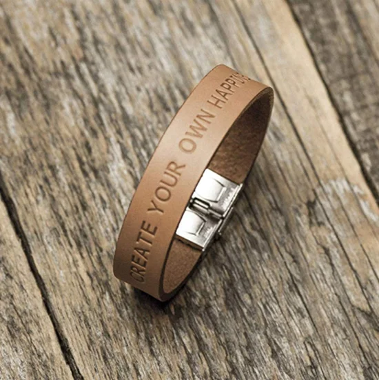 Leather Bracelet Men Wholesale Jewelry, Custom Engraved Inspirational Bracelet, Customized color 
Leather Bracelet Men Wholesale Jewelry, Custom Engraved Inspirational Bracelet, Customized color