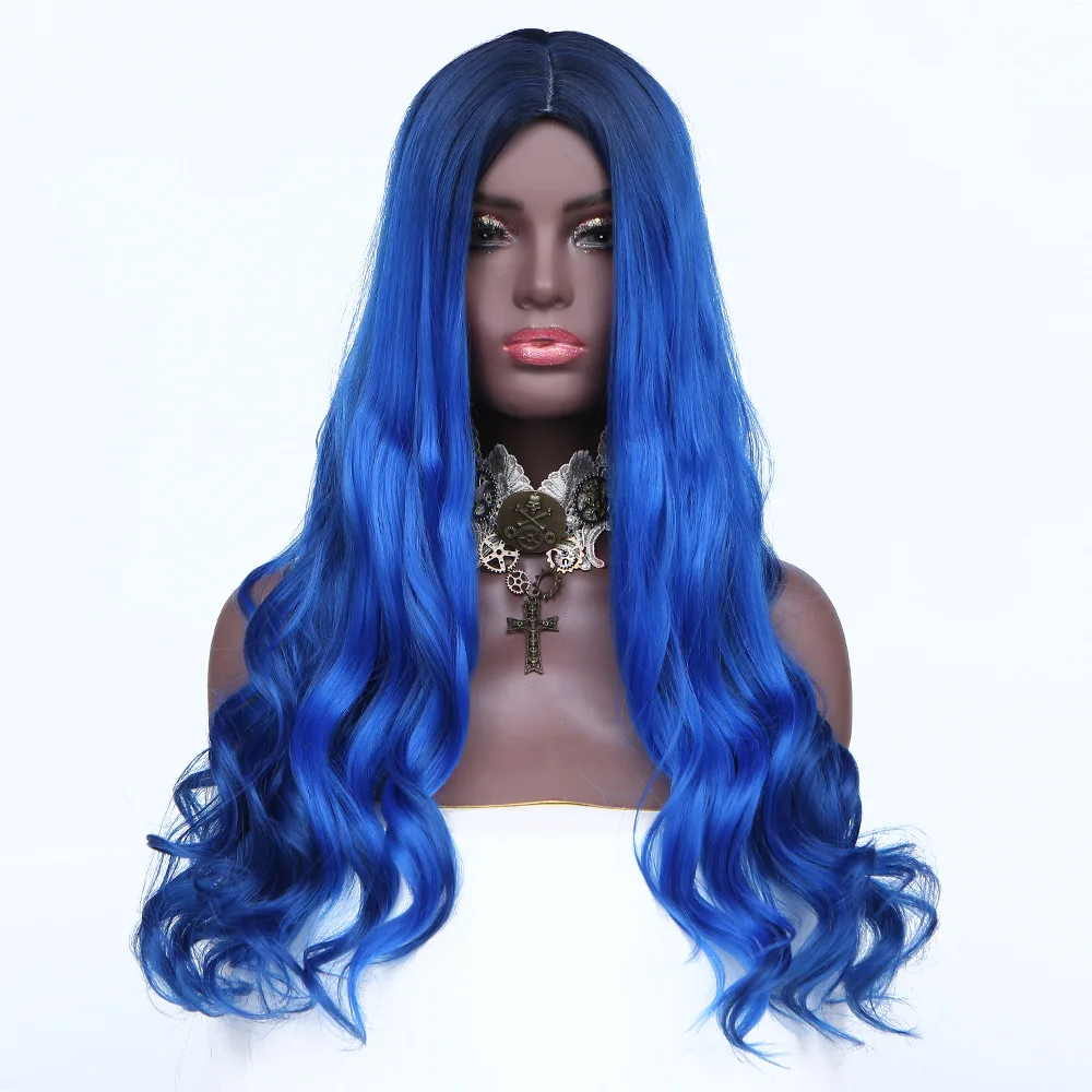 Hot Sale Blue Long Curly Hair Wig Woman Fluffy Fashion Temperament Big Deep Wave Wig, Pic showed
Hot Sale Blue Long Curly Hair Wig Woman Fluffy Fashion Temperament Big Deep Wave Wig, Pic showed