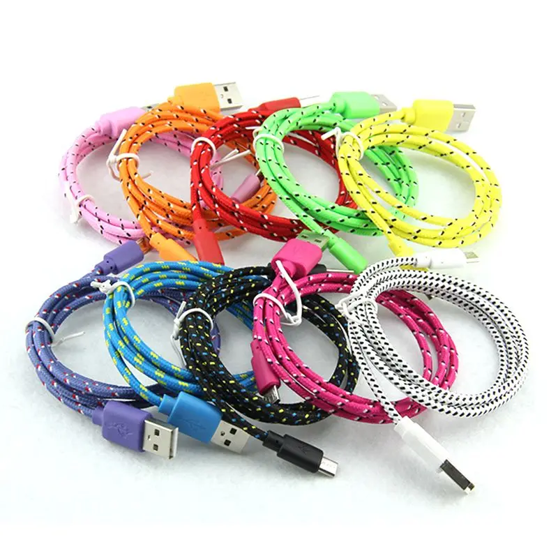 1m Nylon Fabric Braided Data Sync Micro USB Cable for Android High Speed Phone Charging Cord for Samsung Xiaomi LG Microusb - ANKUX.COM