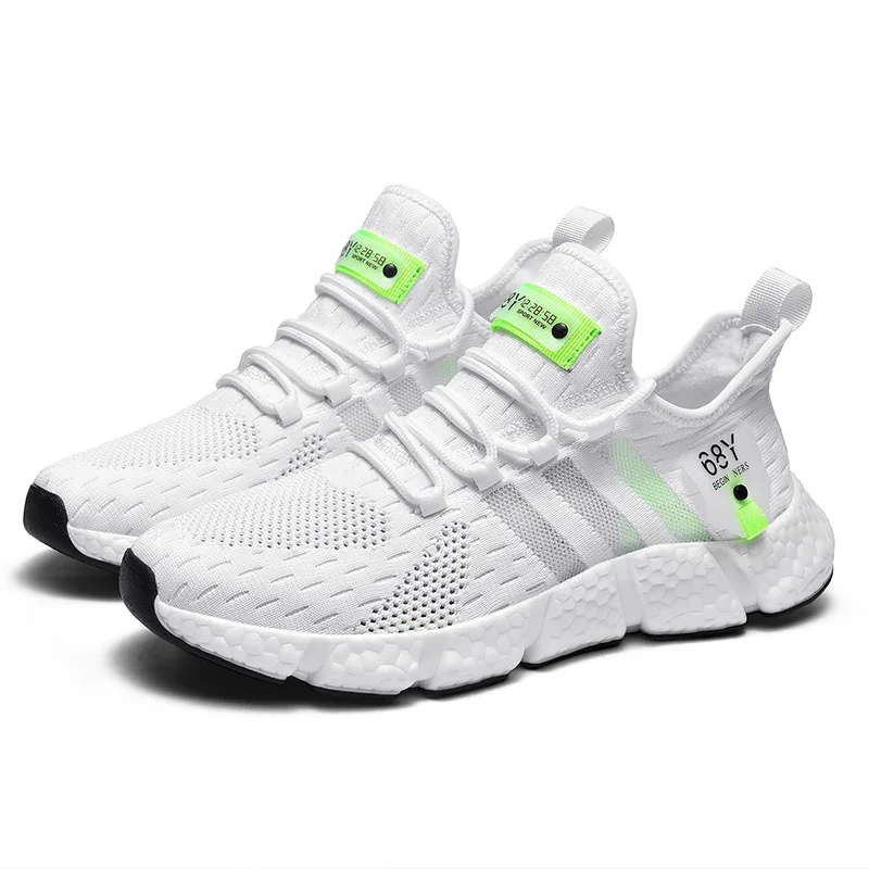 High quality low price Korean fashion men's shoes popcorn lightweight casual sports shoes flying woven mesh ladies sneakers, Black white
High quality low price Korean fashion men's shoes popcorn lightweight casual sports shoes flying woven mesh ladies sneakers, Black white