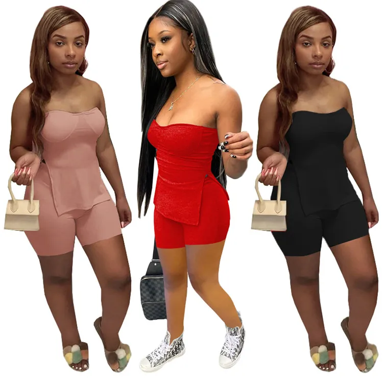 Casual Ladies 2pc Outfits Short Pants Rib Knit Summer Women Clothes Two Piece Set, Picture shown
Casual Ladies 2pc Outfits Short Pants Rib Knit Summer Women Clothes Two Piece Set, Picture shown