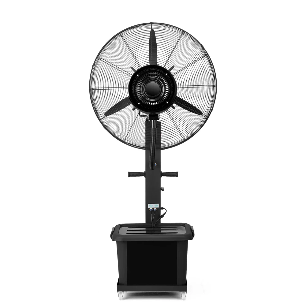 5 Speeds 260W 26 Pulgada 650 mm Industrial Mist Water Cooler Outdoor Spray Cooling Standing Fan Cheap FOB Price Ready to Ship