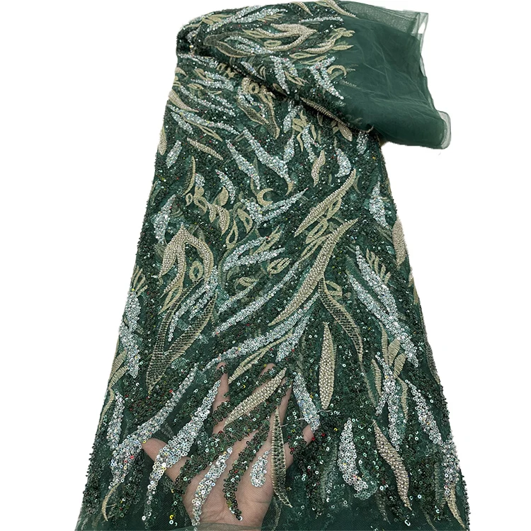 Glitter Sequins Beads Embroidery Lace Emerald Lace Fabric Beaded Fabric for Garment Dresses
Glitter Sequins Beads Embroidery Lace Emerald Lace Fabric Beaded Fabric for Garment Dresses