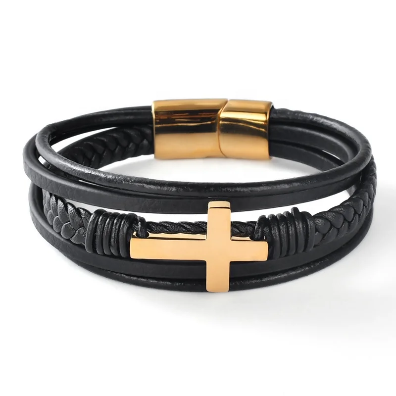 F499 new style Gifts Design Classic Stainless Steel Black Leather Bracelet With Cross For Men
F499 new style Gifts Design Classic Stainless Steel Black Leather Bracelet With Cross For Men
