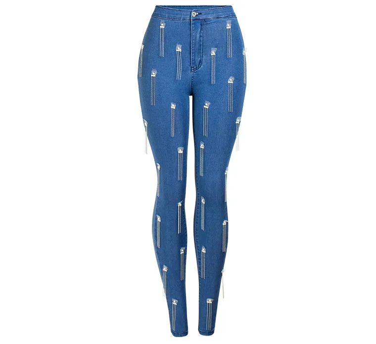 New women's fashion for spring is slim slim stretchy jeans with fringes temperament commuter
New women's fashion for spring is slim slim stretchy jeans with fringes temperament commuter