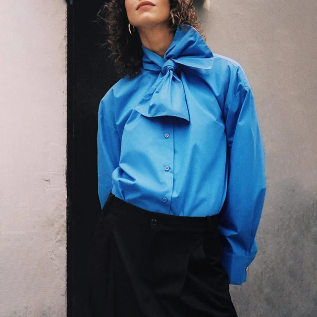 Women XS Clothing New Spring Outfit Fashion Bow Design Single-Breasted Long Ladies Blouse -PT, Blue
Women XS Clothing New Spring Outfit Fashion Bow Design Single-Breasted Long Ladies Blouse -PT, Blue