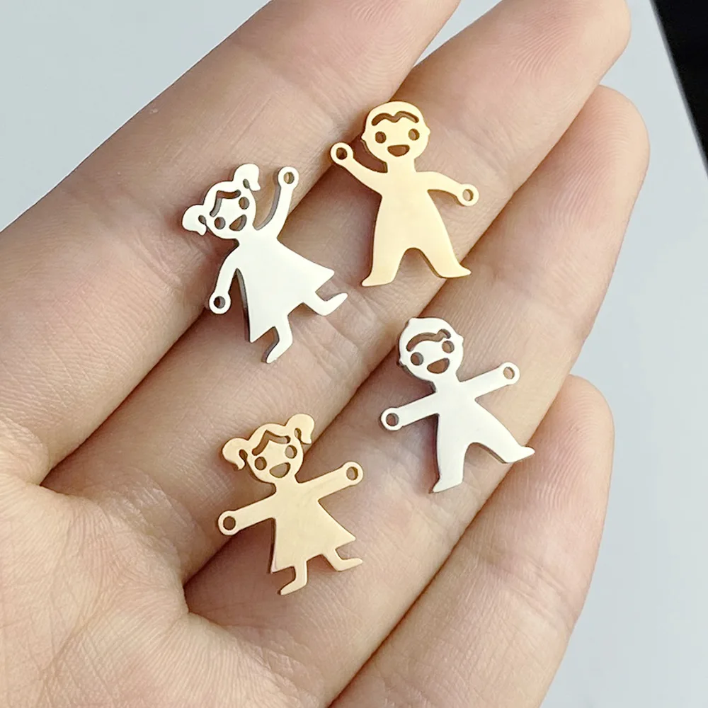 High Polished Double Two Holes Stainless Steel Jewelry Accessories Finding Cute Toddler Baby Boy And Girl Shape Charm Pendant, Gold,silver,rose gold 
High Polished Double Two Holes Stainless Steel Jewelry Accessories Finding Cute Toddler Baby Boy And Girl Shape Charm Pendant, Gold,silver,rose gold