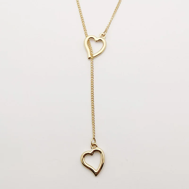 Gold Color Two Heart Love Womens Necklace Jewelry Forever Pendant Long Jewelry for Birthday Gift for Girls and Women
Gold Color Two Heart Love Womens Necklace Jewelry Forever Pendant Long Jewelry for Birthday Gift for Girls and Women