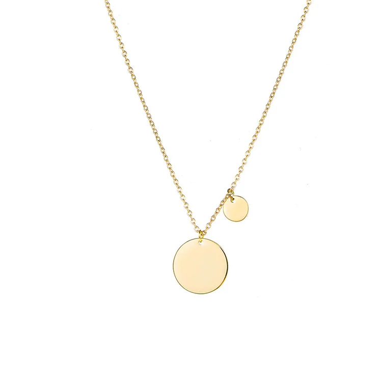 High Quality Simple Design 316L Stainless Steel Disc Pendant Necklace Geometric Round Coin Necklace
High Quality Simple Design 316L Stainless Steel Disc Pendant Necklace Geometric Round Coin Necklace