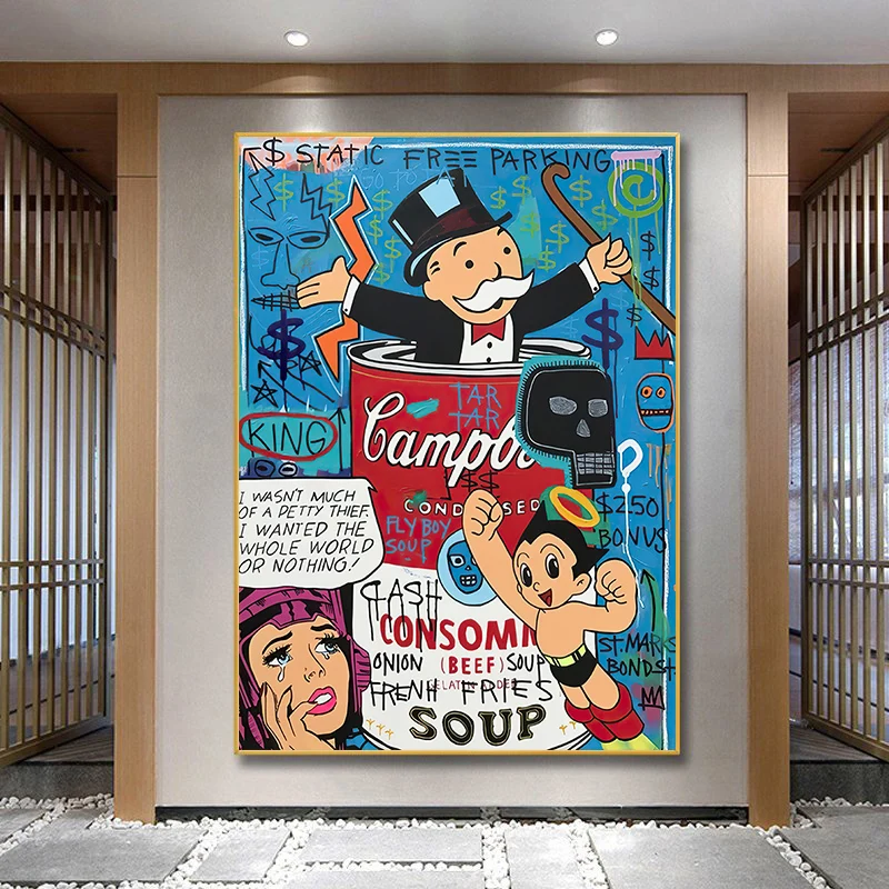 Funny Cartoon HD Graffiti Make Money Pop Art Wall Art Room Poster Canvas Painting Decorative Picture for Living Room Home Deco
Funny Cartoon HD Graffiti Make Money Pop Art Wall Art Room Poster Canvas Painting Decorative Picture for Living Room Home Deco