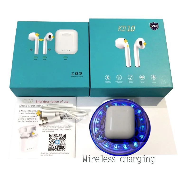 trending product 2019 earphone headphone wireless wireless headphone earphones KD10 tws i88 tws - ANKUX.COM