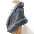 Fashion White Collar faux Rabbit fur blanket shawl cape for women autumn winter warm