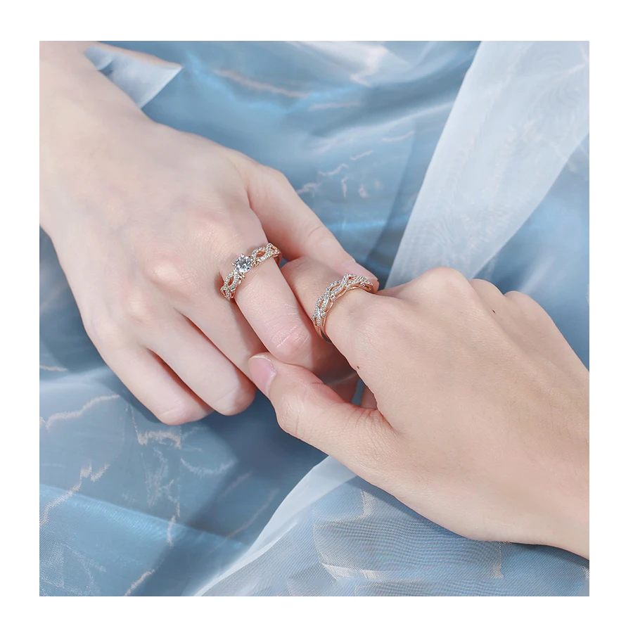 13724 Xuping 18k gold new style ring set with zircon, gold fashion jewelry wedding couple ring set, White 
13724 Xuping 18k gold new style ring set with zircon, gold fashion jewelry wedding couple ring set, White