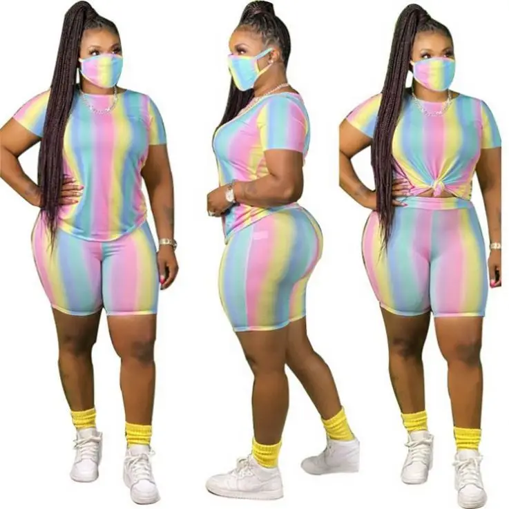 2020 Custom Summer Striped Print Tracksuit Outfits Two Piece Short Set Women Clothing
2020 Custom Summer Striped Print Tracksuit Outfits Two Piece Short Set Women Clothing