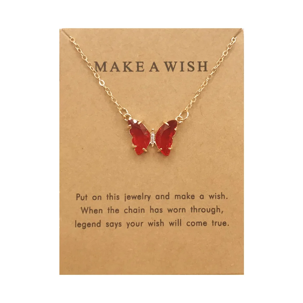 New Multiple Colors Butterfly Charm Necklace Thin Chain Colorful Chain Pendant for Women With Card Jewelry Necklaces
New Multiple Colors Butterfly Charm Necklace Thin Chain Colorful Chain Pendant for Women With Card Jewelry Necklaces