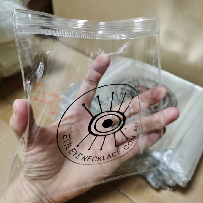 small size sealing PVC custom printed logo sealed plastic pouches for jewelry accessories package, Clear transparent
small size sealing PVC custom printed logo sealed plastic pouches for jewelry accessories package, Clear transparent