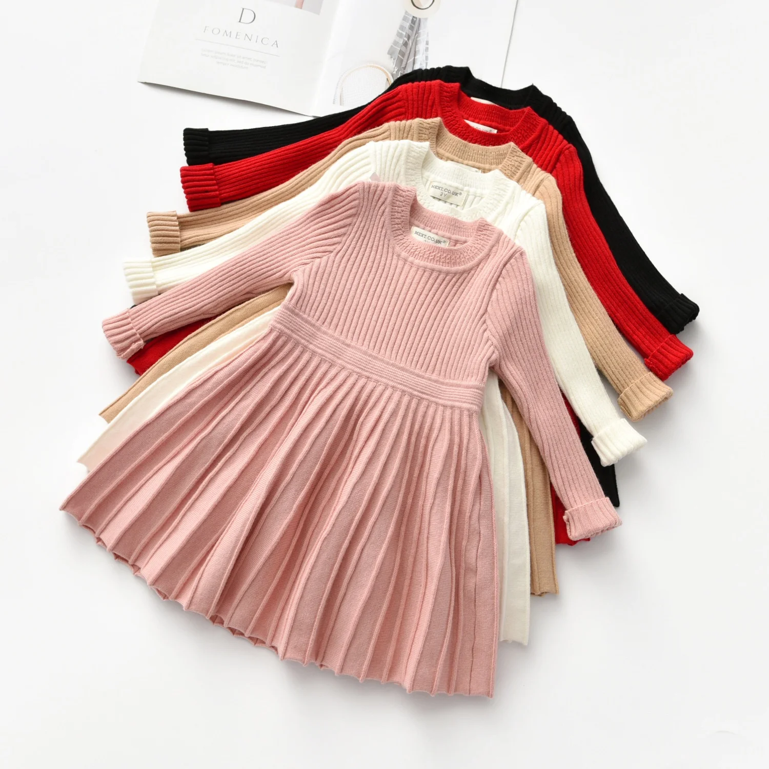 Vintage Toddler Kid Girls Knitted Dress Autumn Winter Soft Ruffles Long Sleeve Dresses For Girls Children Knitted dress, As picture
Vintage Toddler Kid Girls Knitted Dress Autumn Winter Soft Ruffles Long Sleeve Dresses For Girls Children Knitted dress, As picture