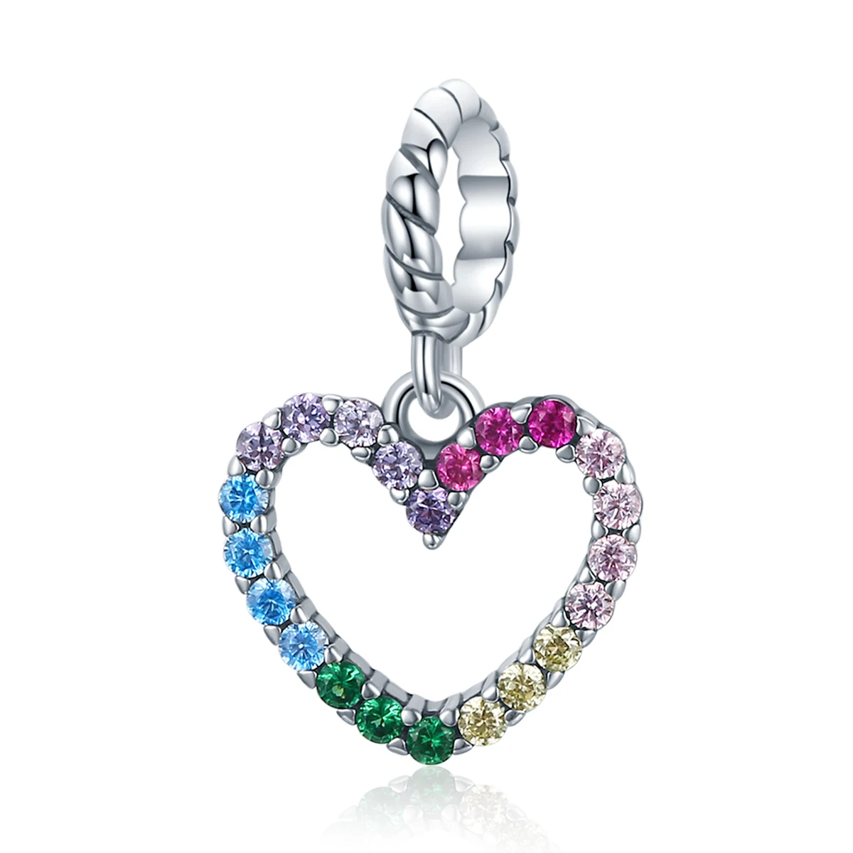 SCC1851 Hottest custom jewelry charms S925 sterling silver rainbow love zircon heart charms
SCC1851 Hottest custom jewelry charms S925 sterling silver rainbow love zircon heart charms