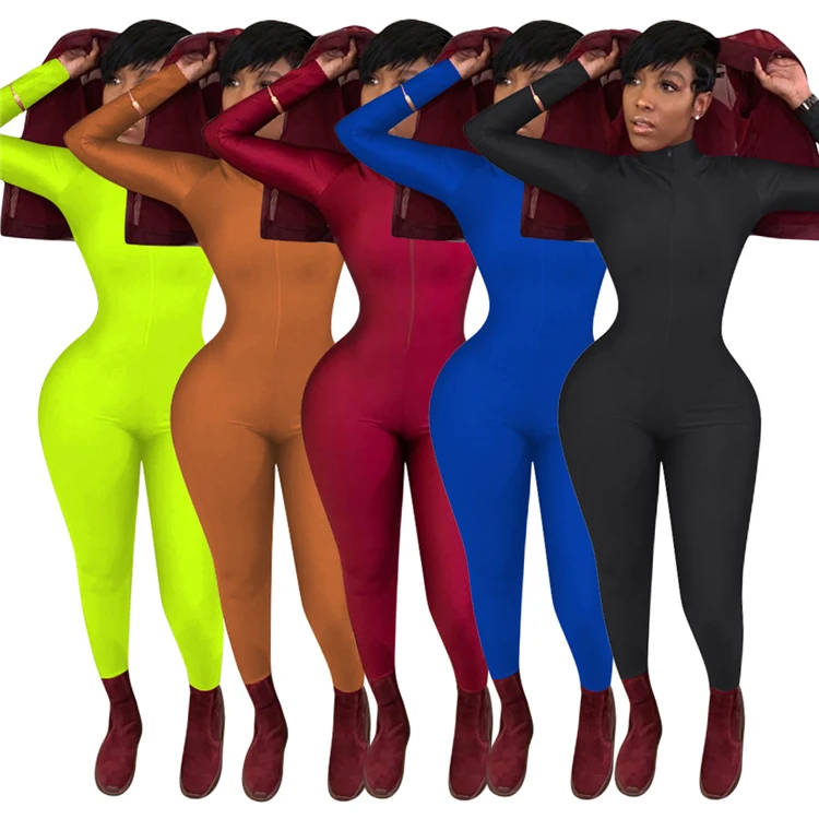 L-1128 European and American women's clothing solid color long zipper long sleeve nightclub jumpsuit, Customized color
L-1128 European and American women's clothing solid color long zipper long sleeve nightclub jumpsuit, Customized color