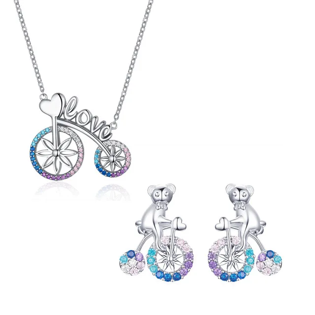 New style bike bicycle style 925 silver jewelry CZ Diamond jewelry necklace earring china jewelry
New style bike bicycle style 925 silver jewelry CZ Diamond jewelry necklace earring china jewelry