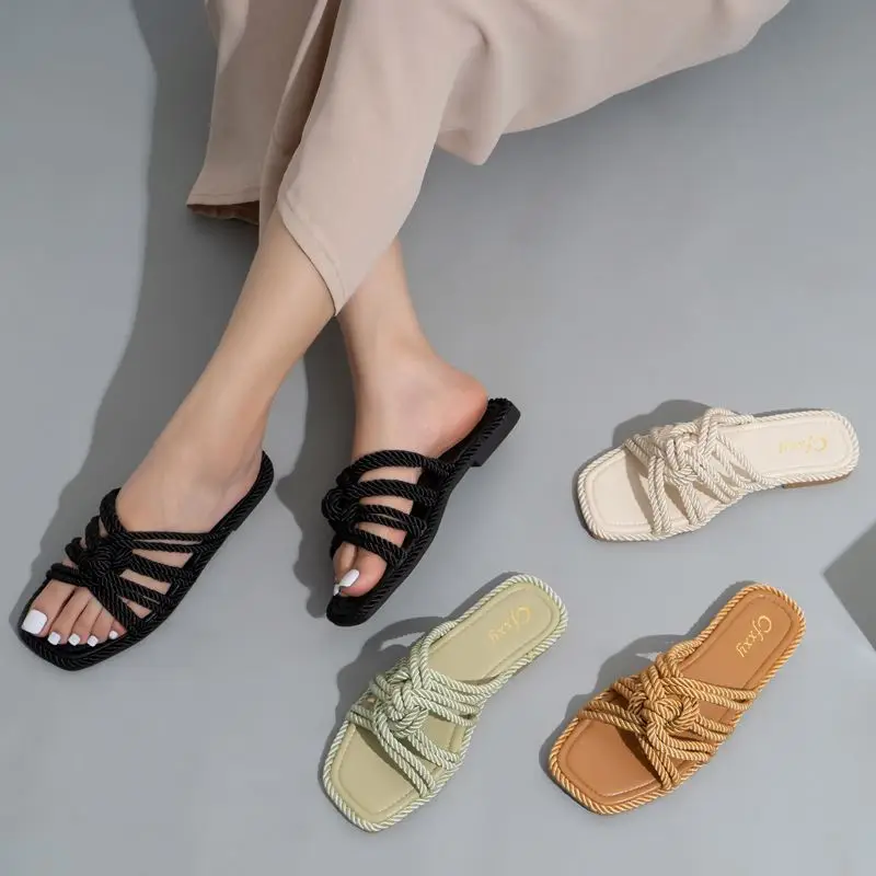 2022 Summer new arrival fashion flat hemp rope hollow out casual slippers women shoes chic plus size outdoor beach slide&slipper, Four colors or customized
2022 Summer new arrival fashion flat hemp rope hollow out casual slippers women shoes chic plus size outdoor beach slide&slipper, Four colors or customized