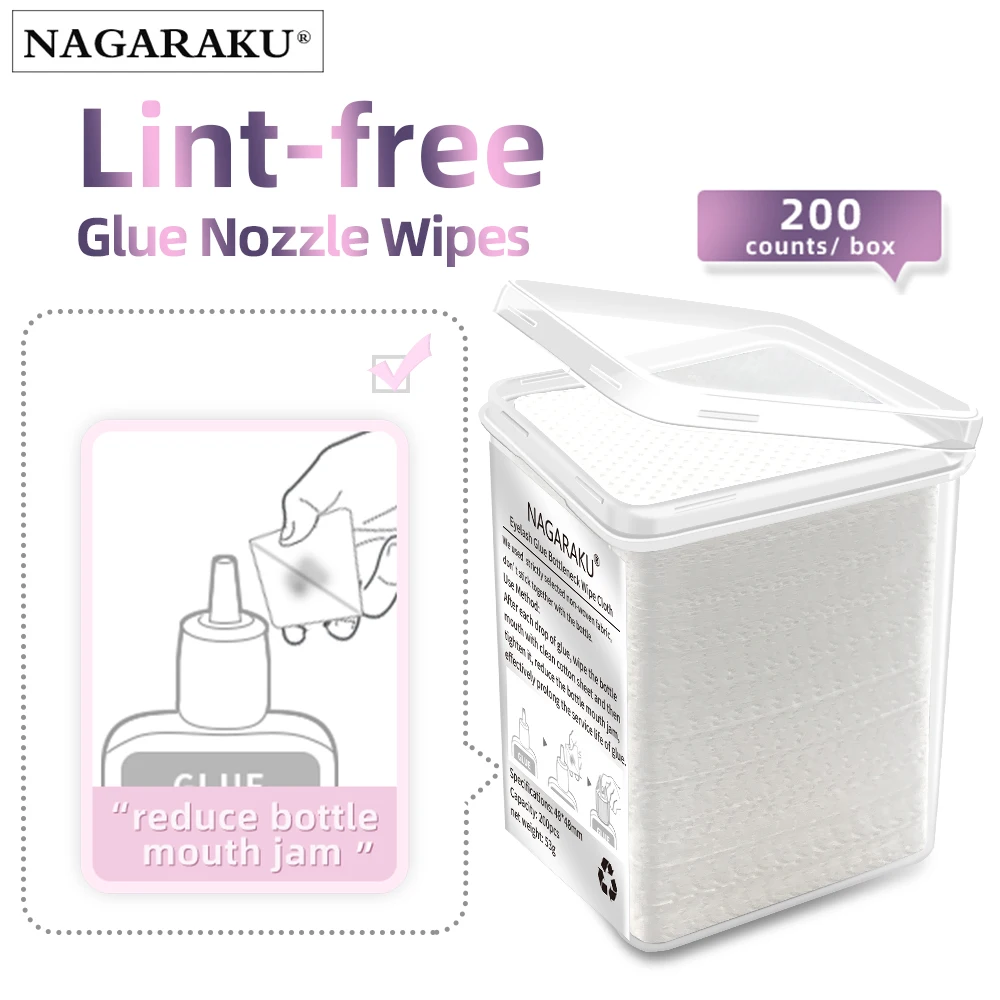 NAGARAKU 200 Counts Eyelash Extension Glue Nozzle Wipes Paper Cotton Pads Bottle Mouth Cleaning Remover Paper Cleaner, White
NAGARAKU 200 Counts Eyelash Extension Glue Nozzle Wipes Paper Cotton Pads Bottle Mouth Cleaning Remover Paper Cleaner, White