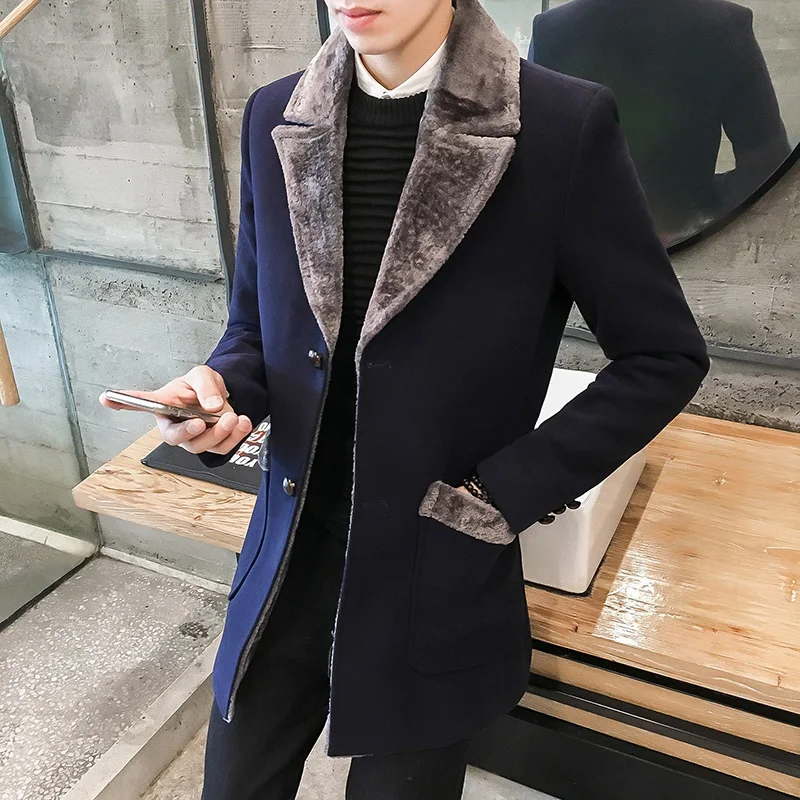 2021 Winter New Casual Windbreaker Men's Jacket Korean Long Large Fur Collar Jacket Men's Casual Warm Wool Coat, Different colors and support to customized
2021 Winter New Casual Windbreaker Men's Jacket Korean Long Large Fur Collar Jacket Men's Casual Warm Wool Coat, Different colors and support to customized