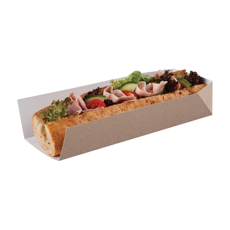 Environment-Friendly hotdog kraft paper food trays with logo