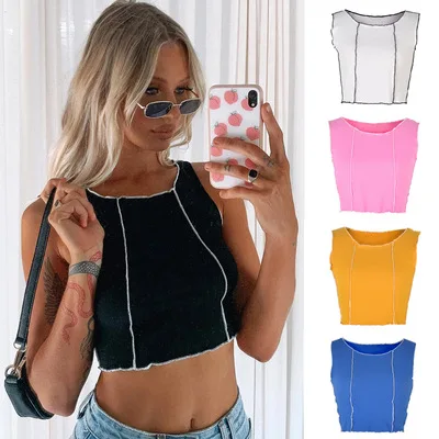 Knitted Patchwork Crop Top 2021 Summer Y2K Basic Black T Shirt Sexy O Neck Sleeveless Fashion Gray Tank Tops Streetwear Coldker, As shown
Knitted Patchwork Crop Top 2021 Summer Y2K Basic Black T Shirt Sexy O Neck Sleeveless Fashion Gray Tank Tops Streetwear Coldker, As shown
