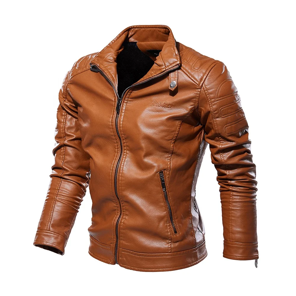Solid Color Slim Men's Motorcycle Jacket 2021 Oversized Plus Velvet Leather Jacket, Pictures
Solid Color Slim Men's Motorcycle Jacket 2021 Oversized Plus Velvet Leather Jacket, Pictures