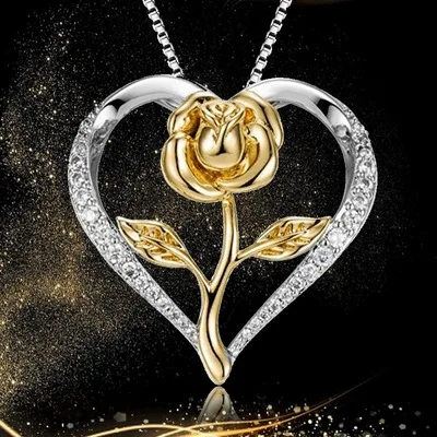 Luxurious Newest Micro Pave CZ Rose Flower Pendant Necklace Rhinestone Crystal Hollow Heart Necklace For Mom Gift
Luxurious Newest Micro Pave CZ Rose Flower Pendant Necklace Rhinestone Crystal Hollow Heart Necklace For Mom Gift