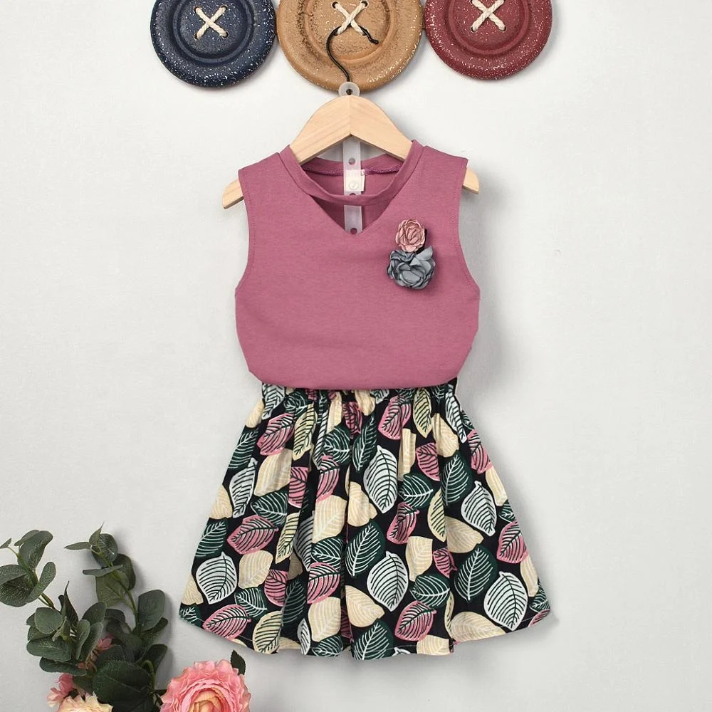 B52643A Hot selling girls summer fashion sleeveless t-shirt casual skirt set, White/purple
B52643A Hot selling girls summer fashion sleeveless t-shirt casual skirt set, White/purple
