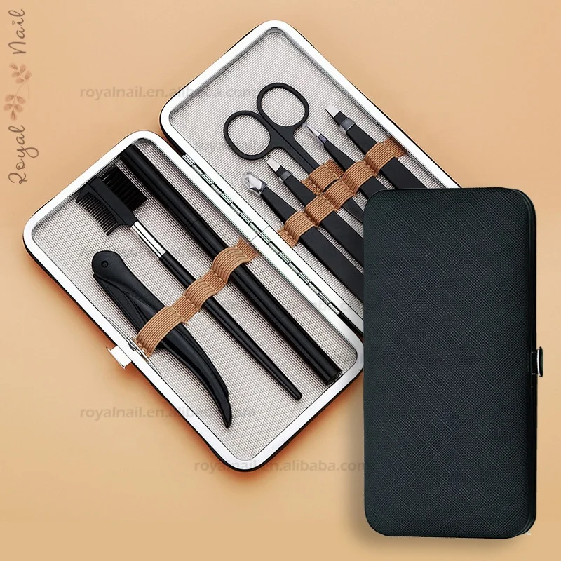8Pcs Black Eyebrow Shaping Tools Set