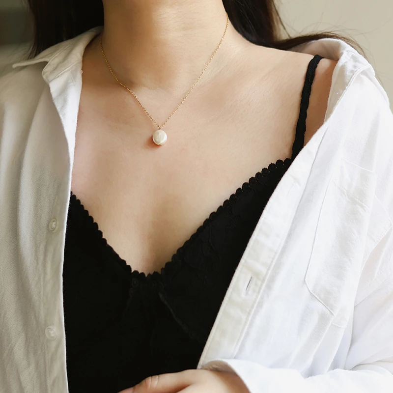 Custom Necklace Simple 18K Gold Plated Choker Chain Necklace Pearl Pendant Necklace For Women Wedding Party Jewelry, As picture
Custom Necklace Simple 18K Gold Plated Choker Chain Necklace Pearl Pendant Necklace For Women Wedding Party Jewelry, As picture