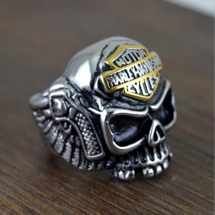 High Quality Ornament Mens Punk Rock Wings Skull Ring Statement Motorcycle Band Men Dark Punk Rock Cool Finger Jewellery, As picture/custom color
High Quality Ornament Mens Punk Rock Wings Skull Ring Statement Motorcycle Band Men Dark Punk Rock Cool Finger Jewellery, As picture/custom color