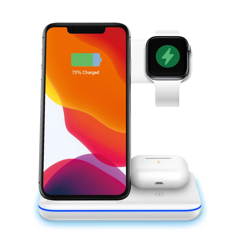Cellphone Qi Fast Charger Portable 3 In 1 Wireless Charger Station For Phone Watch Earphone Charger
Cellphone Qi Fast Charger Portable 3 In 1 Wireless Charger Station For Phone Watch Earphone Charger