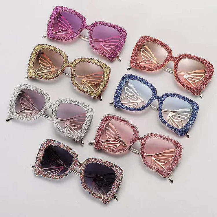 Luxury Diamond Fashion Large Square Shiny Butterfly Frame Handmade Rhinestone Women Sunglasses For Big Face, 7 colors
Luxury Diamond Fashion Large Square Shiny Butterfly Frame Handmade Rhinestone Women Sunglasses For Big Face, 7 colors