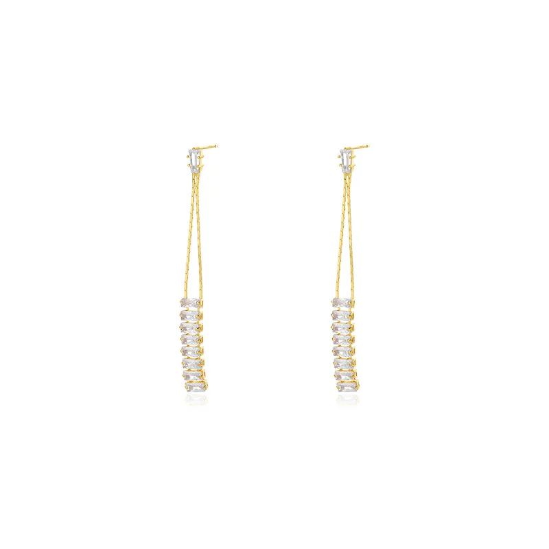 VIANRLA 925 Sterling Silver Jewelry Earrings 18k Gold Plated Trendy Zircon Chain Earrings For Women Free Laser Logo Wholesale
VIANRLA 925 Sterling Silver Jewelry Earrings 18k Gold Plated Trendy Zircon Chain Earrings For Women Free Laser Logo Wholesale