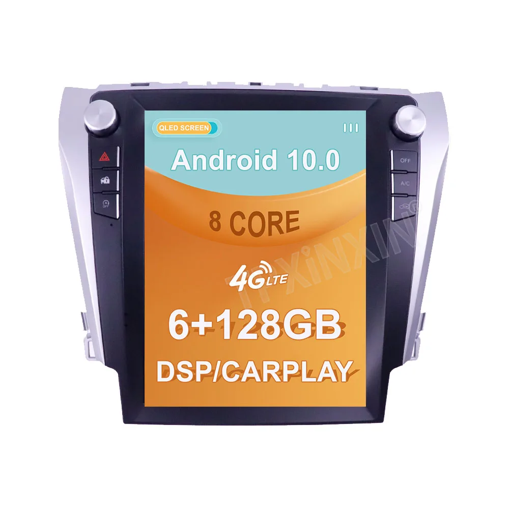 

Android 10.0 128GB Tesla Style For Toyota Camry 2012 Car GPS Navigation Carplay Auto Radio Stereo Multimedia Player Head Unit