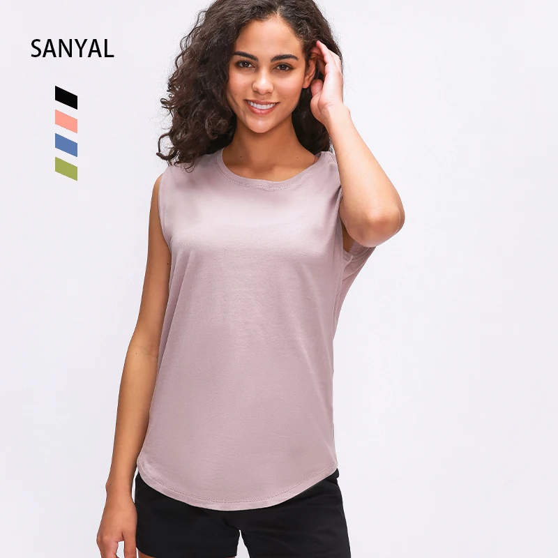 Sanyal 2021 Summer Newest Cotton Roundneck Sleeveless Raglan T Shirts Casual Loose Fit Tees Tops for Women, White,pink , black, customzied 
Sanyal 2021 Summer Newest Cotton Roundneck Sleeveless Raglan T Shirts Casual Loose Fit Tees Tops for Women, White,pink , black, customzied