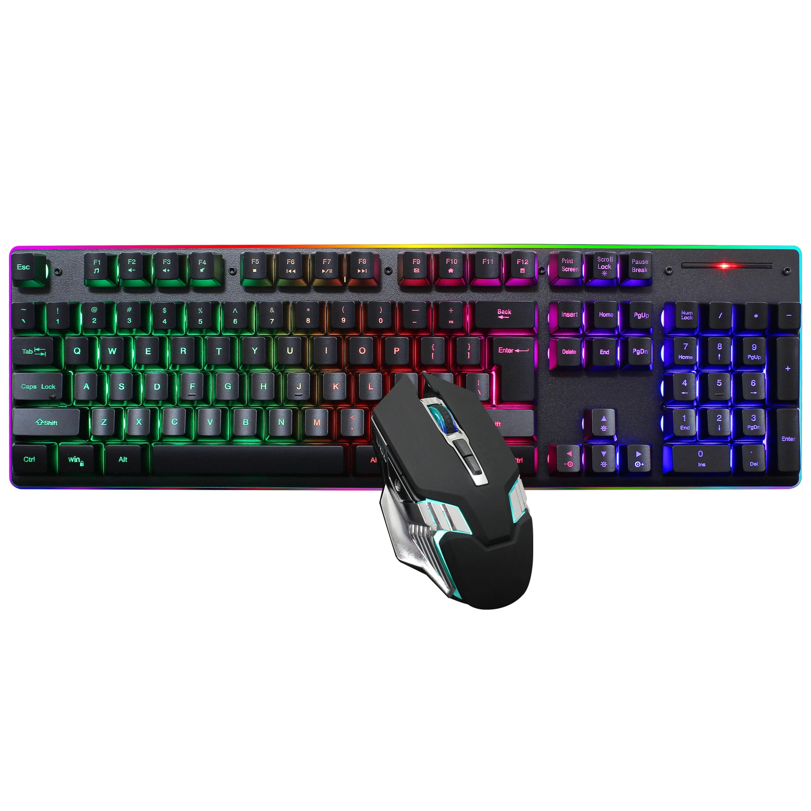 AIWO Newest Mechanical Feeling Waterproof RGB Fullsize Backlit Kerboard Gaming Wireless Keyboard and Mouse, Black
AIWO Newest Mechanical Feeling Waterproof RGB Fullsize Backlit Kerboard Gaming Wireless Keyboard and Mouse, Black