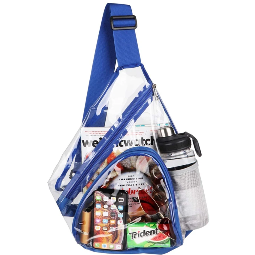 Clear PVC Sling Bag Stadium Approved with Widened Adjustable Strap, Transparent
Clear PVC Sling Bag Stadium Approved with Widened Adjustable Strap, Transparent