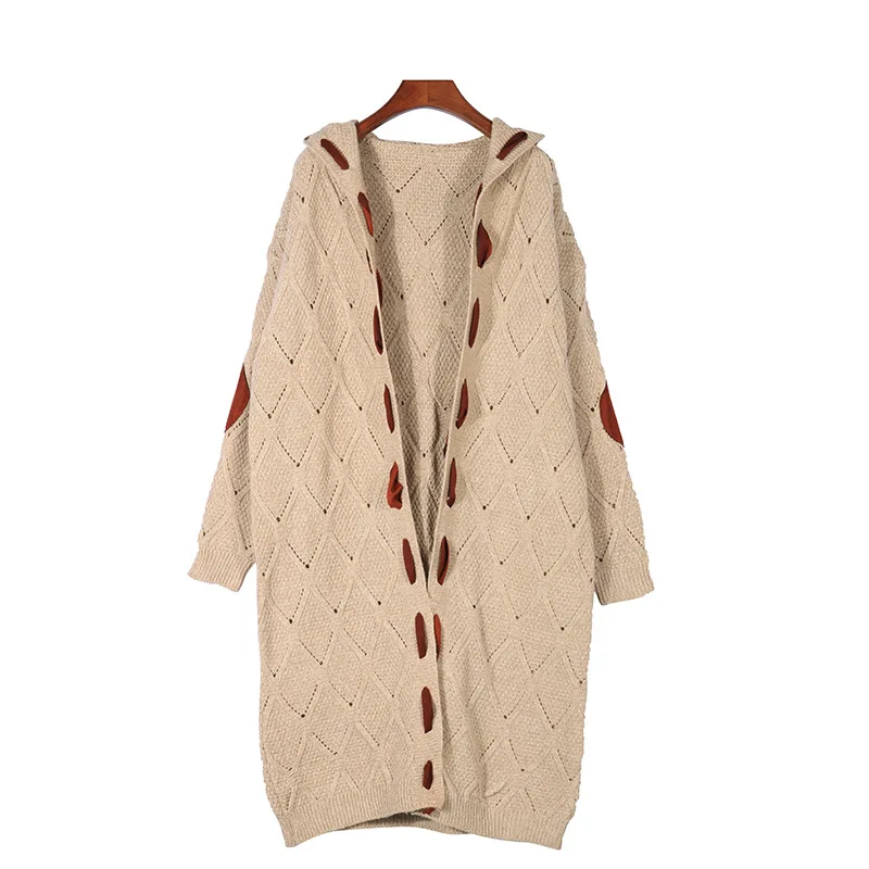 Autumn and winter 2021 women's long hooded cardigan Color Matching sweater oversize long sleeve sweater
Autumn and winter 2021 women's long hooded cardigan Color Matching sweater oversize long sleeve sweater